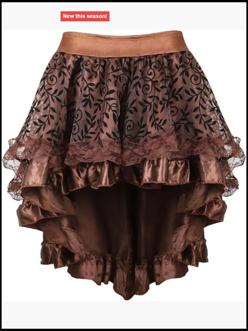 Steampunk High Low Skirt Women Pirate Halloween Costume Renaissance Gothic